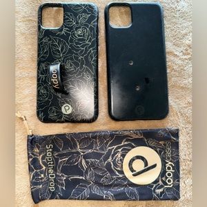iPhone 11 Pro Max loopy black and gold flower phone case